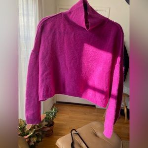 Magenta Free People turtleneck sweater